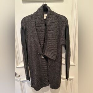 Michael Kors Gray Cardigan with Black Accents
